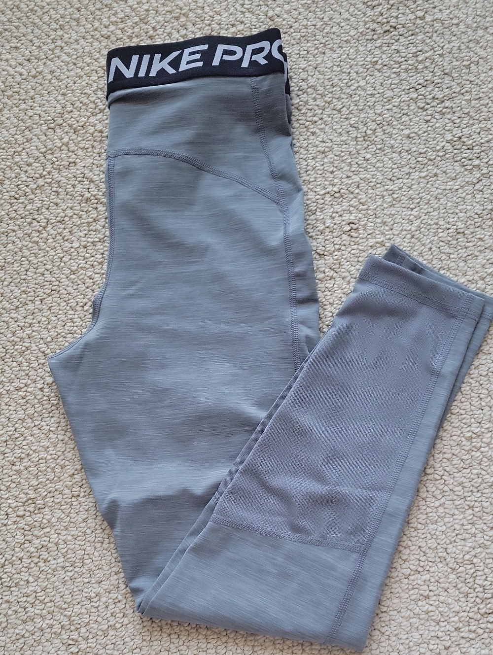 Nike Grey High-Rise Performance Jeggings with Branded Waistband